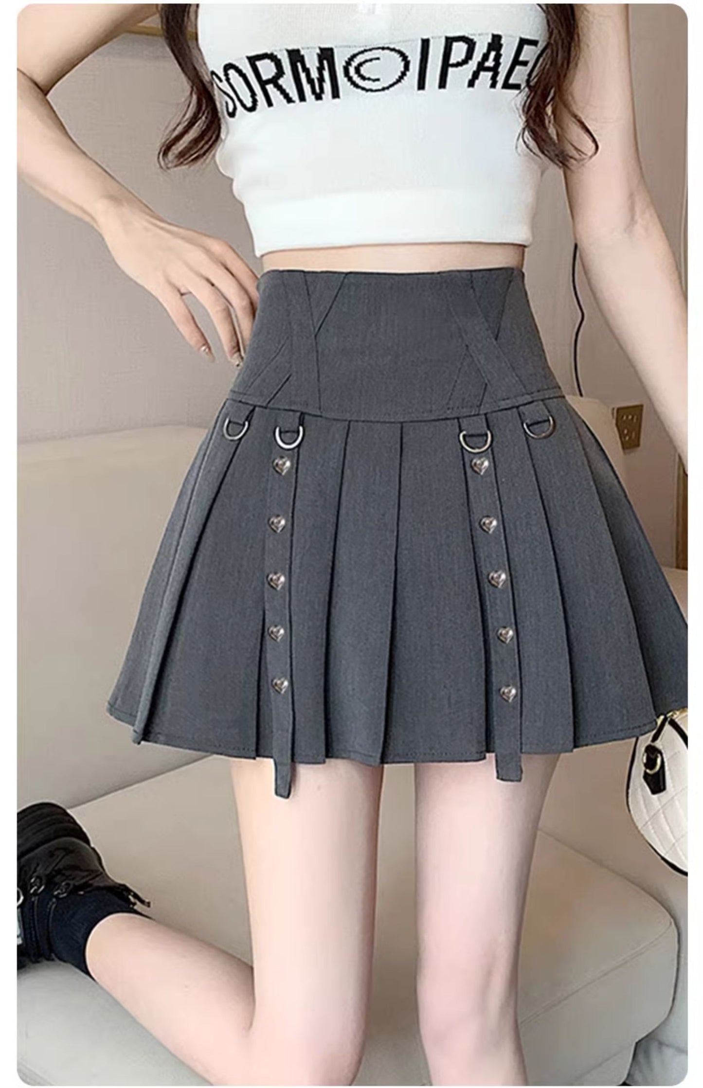 【E-Girl】Gothic Pleated Mini Skirt | Moe Cosplay