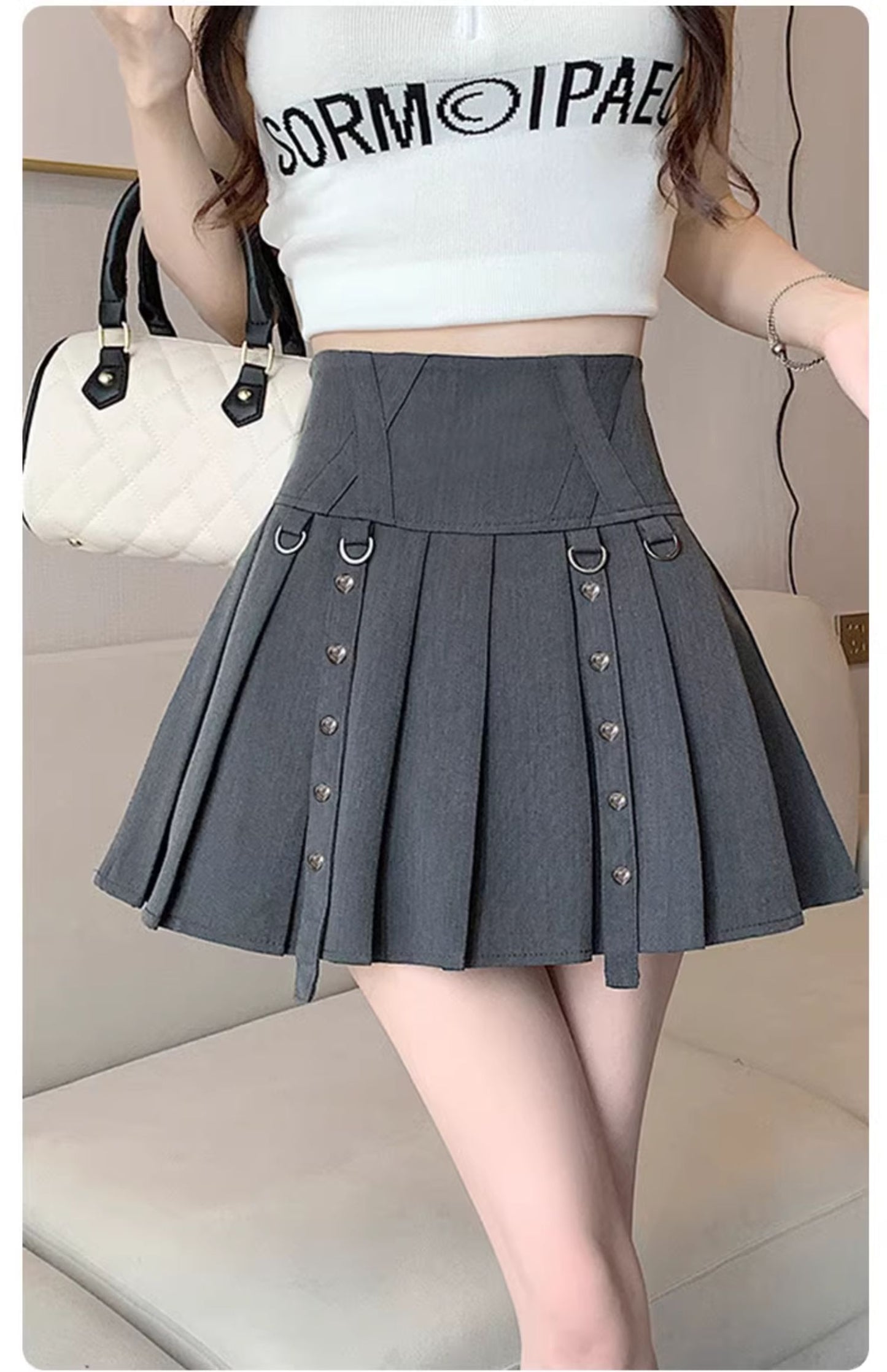 【E-Girl】Gothic Pleated Mini Skirt | Moe Cosplay