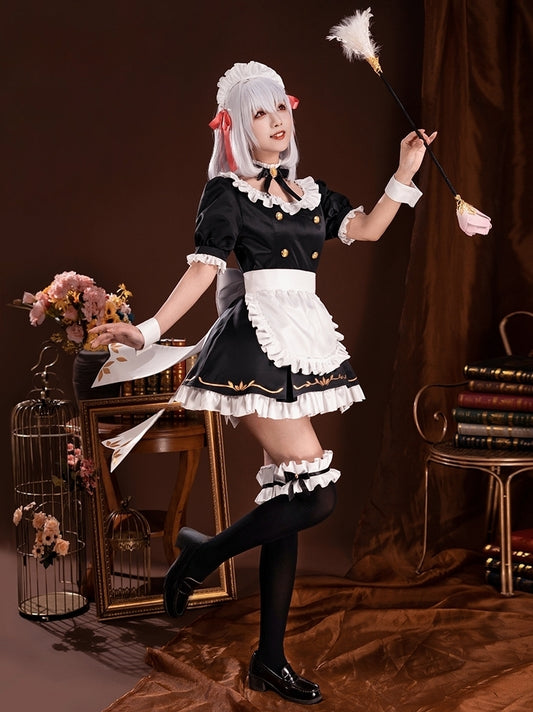 【Fate Grand Order】Kama Maid dress Cosplay Costume Full Set