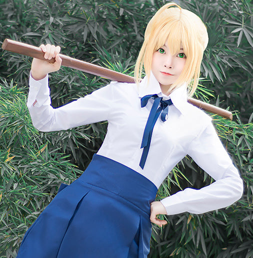 【Fate Stay Night】Saber Casual Dress Cosplay Costume Full Set