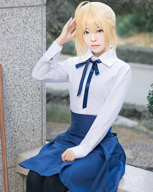 【Fate Stay Night】Saber Casual Dress Cosplay Costume Full Set