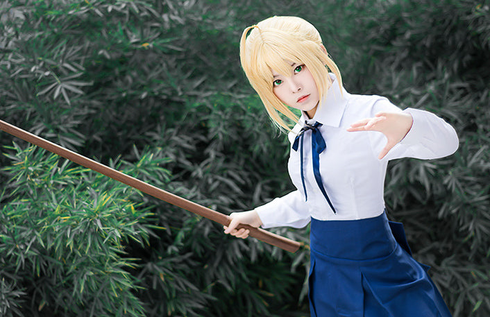 【Fate Stay Night】Saber Casual Dress Cosplay Costume Full Set